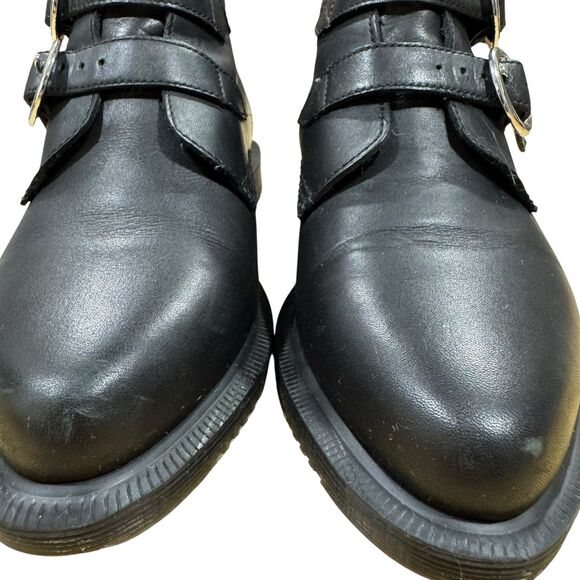 Dr. Martens Maudie Womens Size 5 Black Leather Short Buckle Boots EU 36 - Picture 4 of 12